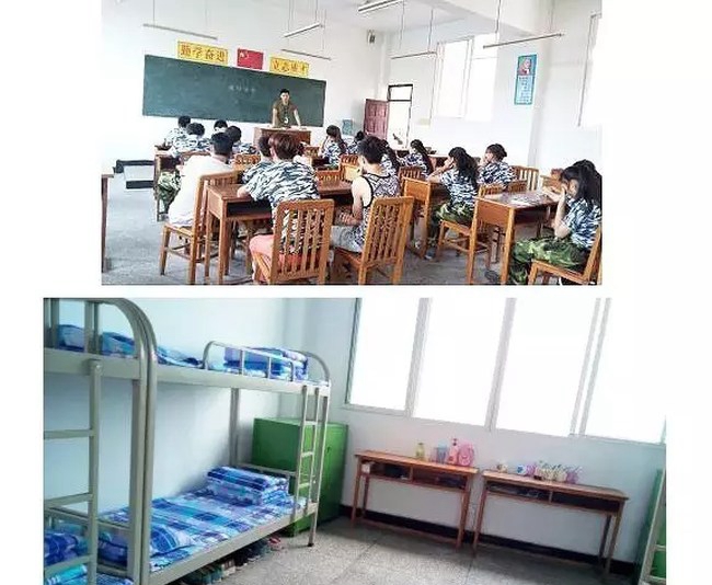 自贡市旭江职业技术学校整洁的学生寝室