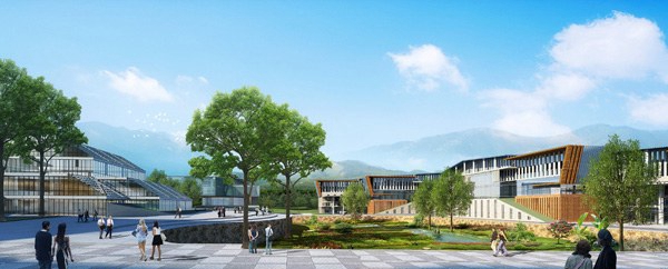贵州省水利电力学校环境：中心区效果图