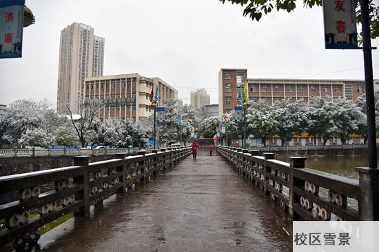 重庆春珲人文技工学校校区雪景图片