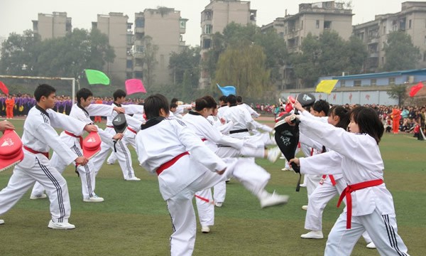 重庆工商学校跆拳道表演