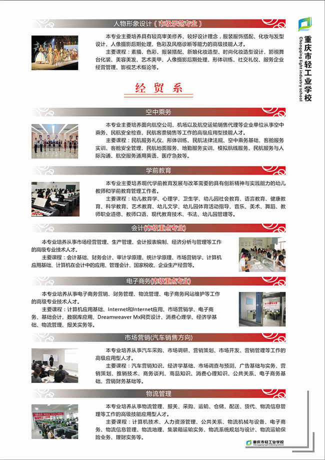 重庆市轻工业学校开设哪些专业？