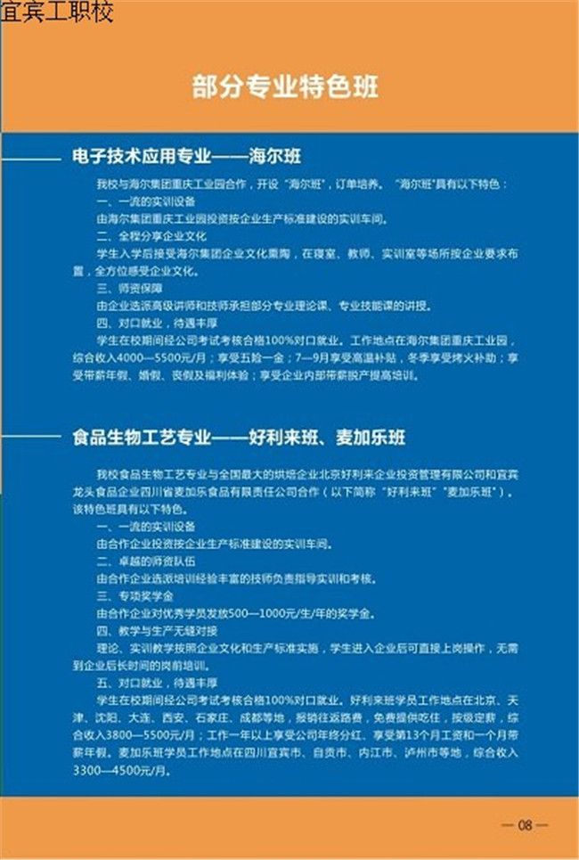 2020年宜宾市工业职业技术学校招生简介