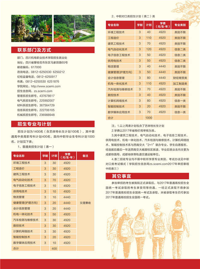 2020年四川省机电职业技术学院招生简介