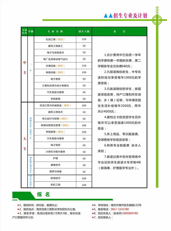 2020年南充信息工程职业学校招生简介