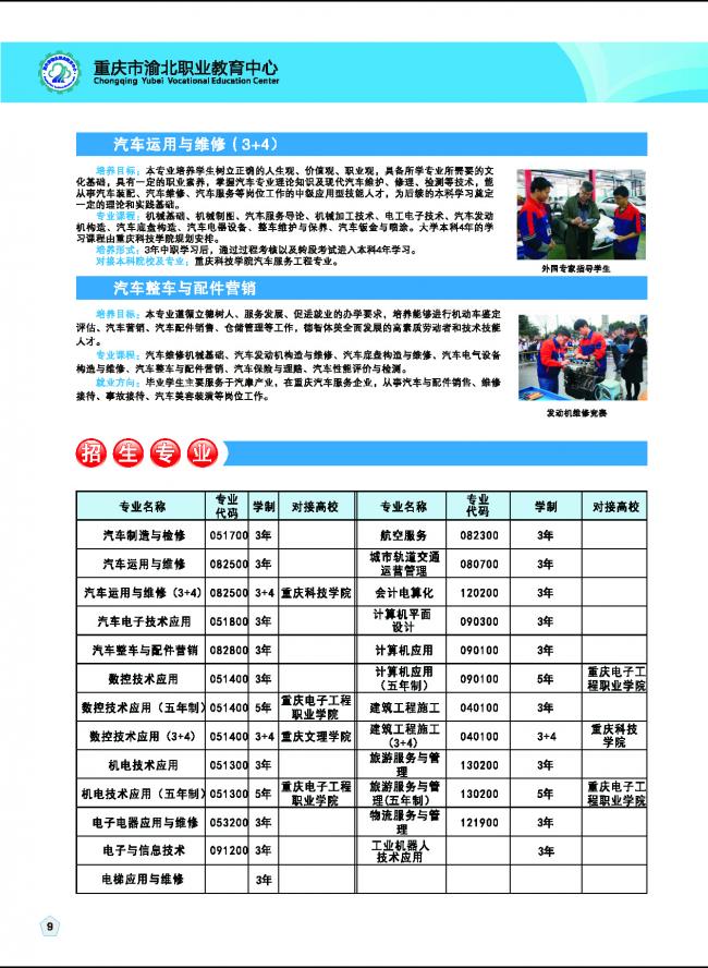 2020重庆市渝北职业教育中心招生简介