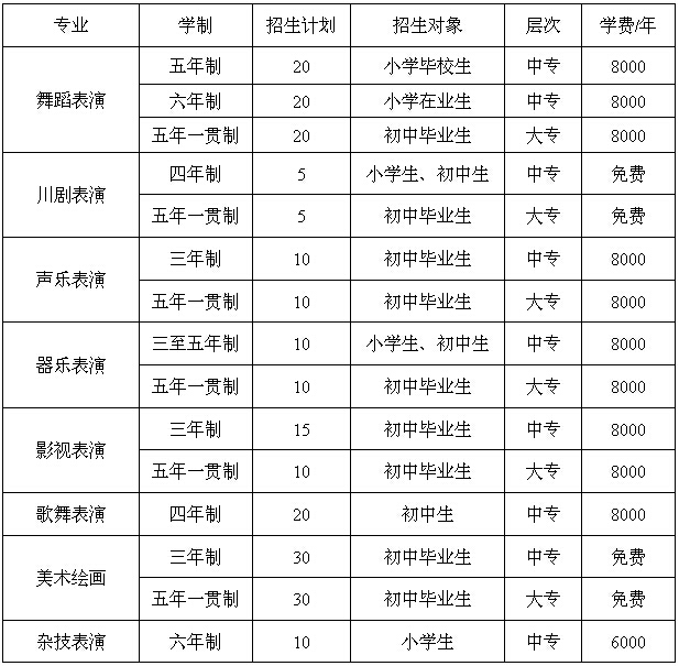 四川艺术职业学院招生简章
